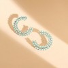 SOHI Women's Mint Green Crystal Bar Hoop Earrings - 2 of 4