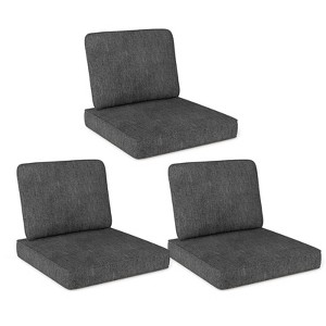 Costway 2/4/6-Pack 24" x 24" Deep Seat Cushion & Back Pillow with Removable Covers Outdoor Brown/Navy/Gray/Black - 1 of 4