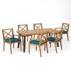 Christopher Knight Home Safire Outdoor Acacia Wood 7 Piece Dining Set with Cushion - 2 of 4