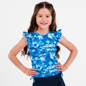 Calypsa Girl's Flutter Sleeve UPF 50+ Chloe Swim Top - 1 of 3