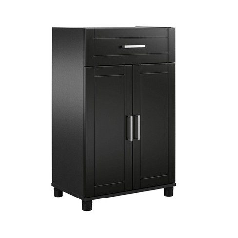 24 Welby 1 Drawer and 2 Doors Base Storage Cabinet Black - Room & Joy