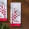 Patricia Heaton Home Berry Elegance Peace Embroidered Dishtowel - image 2 of 3