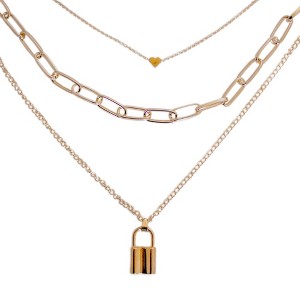 Fifth and Ninth - Quinn Layered Padlock Necklace - 1 of 4