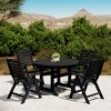 WestinTrends Malibu 5-Piece HDPE Round Patio Dining Table Set with Foldable Chairs, Black - 2 of 4