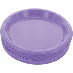 Disposable Plastic Plates, 10.4 Inches Plastic Dinner Plates, Strong and Sturdy Plates for Party, Holiday, Picnic, or Travel Party Plates, Pack of 50 - 1 of 4