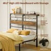 Pinmoco Platform Bed Frame with Adjustable LED Storage Headboard 2 Drawers & Charging Station Metal Bed - 2 of 4