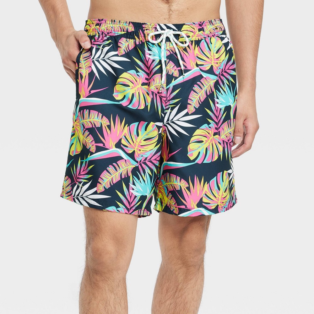 Men's 7" Parrotdise Swim Trunks - Original Use™ Navy Blue XXL