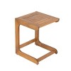 Outdoor C-Shaped Acacia Wood End Table,Small End Table for Deck or Balcony,Modern Square Outdoor Small Spaces Accent Table-Cuddlewood - 3 of 4