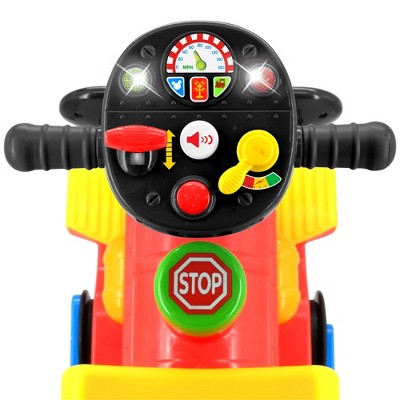 Mickey Mouse Multi-Color Battery-Powered Ride-On Train with Caboose