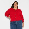 Women's Crewneck Heritage Cable Cardigan - Wild Fable™ - 2 of 3