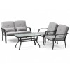 Tangkula 4PCS Furniture Set Outdoor Conversation Sofa w/ Tempered Glass Coffee Table Patio - 2 of 4