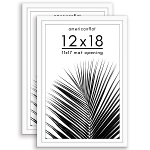 Americanflat 2 Pack of Picture Frames with Mat - Plexiglass Cover - 1 of 4