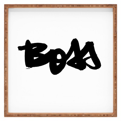 Kal Barteski BOSS Square Tray - Black/White - Deny Designs