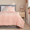 Kids' Duvet Windowpane Velvet Pink - Pillowfort™ - 2 of 4