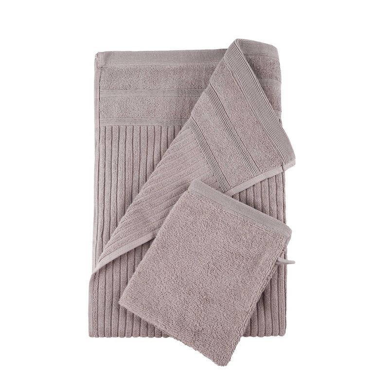 Luxury Cotton 8 Piece Bath, Hand, and Face Towel Set with Bath Mat and Bath Mitt by Blue Nile Mills, 3 of 8