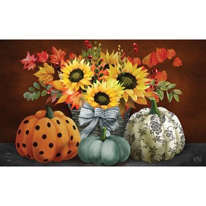 Briarwood Lane Fall Doormat 30x18 Indoor Outdoor Patterned Pumpkins and Sunflowers For Fall Doormat - 1 of 4