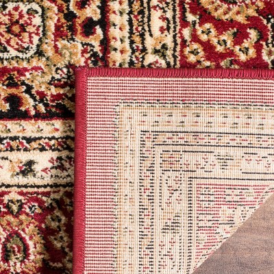 Cherished Red Symphony 6' Round Synthetic Area Rug
