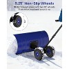 Snow Pusher with Wheels, Heavy Duty Steel Blade, Adjustable Angle & Height Handle for Effortless Driveway Snow Removal - 4 of 4