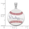 Black Bow Jewelry Sterling Silver Hal Newhouser Signature SM Enamel Baseball Pendant - 4 of 4
