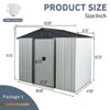 Vynxaria 8x4FT Outdoor Metal Storage Shed with Foundation & Sliding Lockable Door, Sloped Roof for Backyard/Patio/Lawn, Black & White - 2 of 4