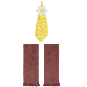 REGALWOVEN 3 Pcs Soft Absorbent Decorative Hand Towel for Bathroom, Kitchen, Hotel - 1 of 4