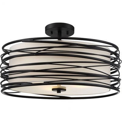 Quoizel Lighting Spiral 3 - Light Semi-Flush Mount in  Mystic Black