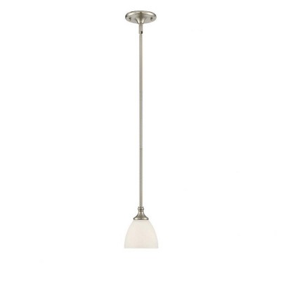Herndon Satin Nickel Mini Pendant with Frosted Glass Shade