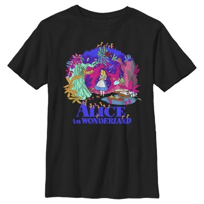 Boy's Alice In Wonderland Alice In Colorful Scary Forest T-shirt : Target