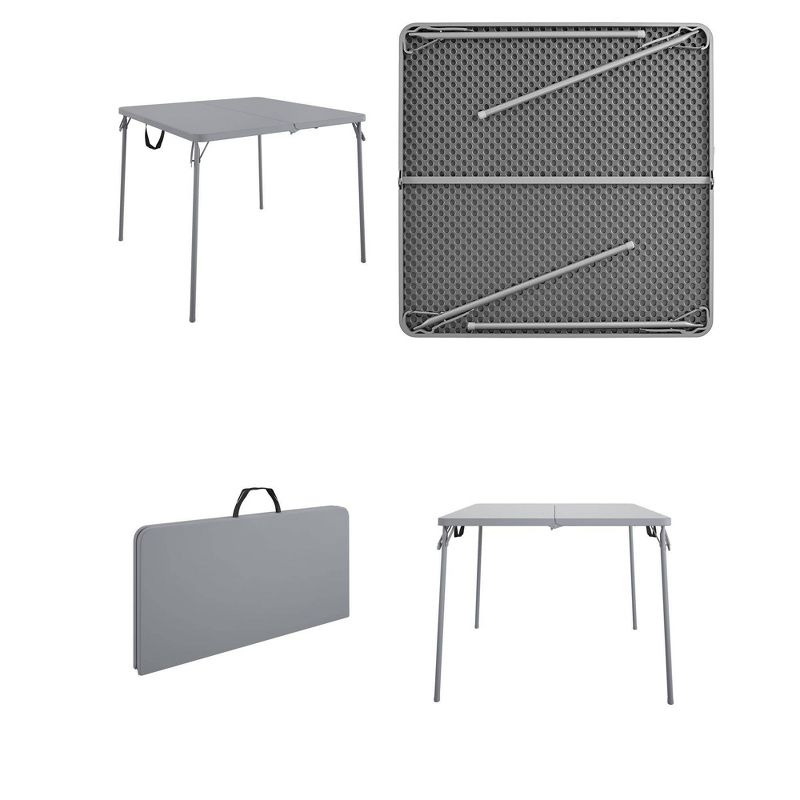 Cosco 38.5&#34; Fold in Half Multi-Purpose Card Table with Handle Gray, 2 of 6