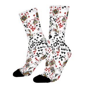 Playing Cards Women Printed Crew Socks Funny Funky Socks Soft Polyester Novelty Gifts for Artists Men - 1 of 1