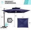 Crestlive Products 11FT Patio Double Top Cantilever Umbrella with Light Outdoor 360° Rotation 6 Heights Adjustable Offset Umbrella - 2 of 4