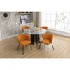 Set of 2/1 Boucle Fabric Dining Chairs With Black Metal Legs 4A -ModernLuxe - 2 of 4