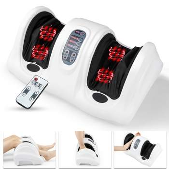 Costway Shiatsu Foot Massager Kneading and Rolling Leg Ankle with Remote Control White