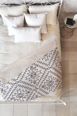 Fimbis Navna Black And White 2 Fleece Blanket - Deny Designs