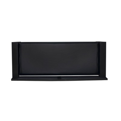 Carlton 44.5'' Black Faux Leather & Ash Wood Storage Bench