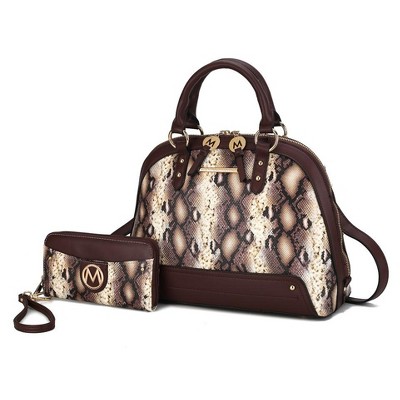 MKF Collection Frida Women’s Functional Vegan Leather Satchel Bag and Wallet by Mia K