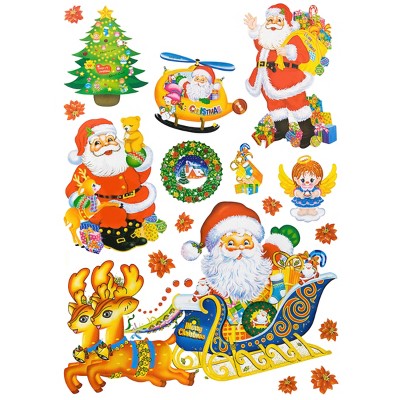 Slickblue Merry Santa Season Wall Decal 19.5x27 inch – Holiday Vinyl Decor for Christmas Rooms & Spaces