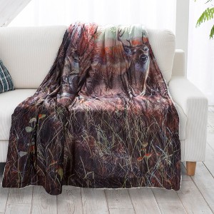 Fleece Throw Blanket - Deer Patterned Accent Throw for Bed or Couch - Hypoallergenic Plush Fleece Cover for Adults and Kids by Lavish Home - 1 of 2