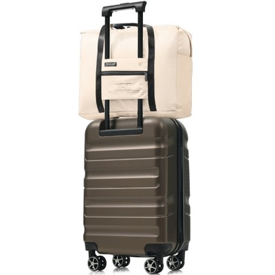 YONWAY 20-Inch Hardshell ABS Sets, Checked Spinner Luggage Set Lightweight Travel Luggage with Foldable Duffel Bag