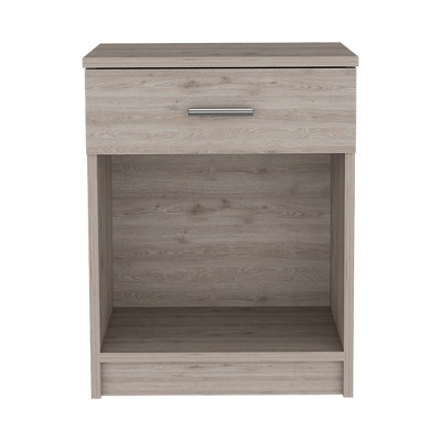 NicBex 16.69 inch Wide Nightstand with 1 Drawer, Side Table with Solid Wood Frame and Open Shelf,Bedside Table for Bedroom,Living Room,Gray/White/Black