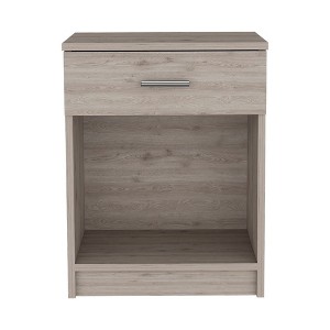 NicBex 16.69 inch Wide Nightstand with 1 Drawer, Side Table with Solid Wood Frame and Open Shelf,Bedside Table for Bedroom,Living Room,Gray/White/Black - 1 of 4