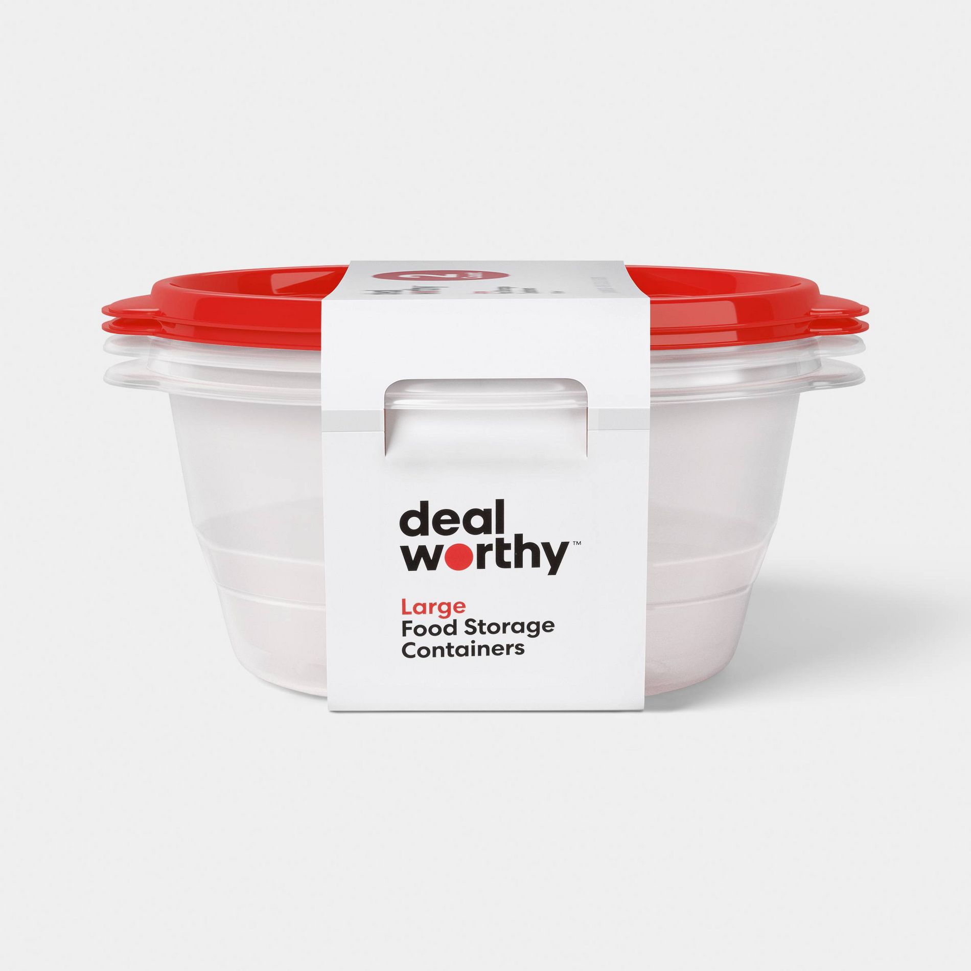 Large Round Food Storage Containers - 128oz/2ct - Dealworthy™
