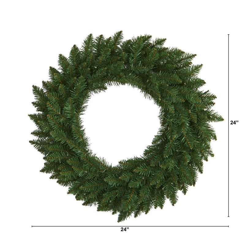 Nearly Natural 24” Green Pine Artificial Christmas Wreath with 35 Clear LED Lights, 2 of 6