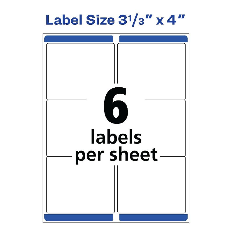 Avery Clear Easy Peel Mailing Labels Inkjet 3 1/3 x 4 60/Pack 18664, 5 of 9