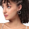SOHI Women's Tourmaline Black Cascading Crystals Hoop Earrring - 4 of 4