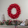 Northlight 3-Finish Shatterproof Ball Christmas Wreath - 36" - Red - Unlit - 2 of 3