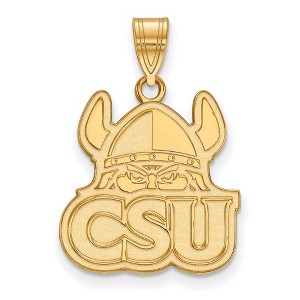 Black Bow Jewelry 14k Yellow Gold Cleveland State Vikings NCAA Large Pendant - 1 of 3