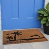 HomeRoots 18" X 30" Brown and Black Coir Tropical Beach Life Outdoor Door Mat - 2 of 4
