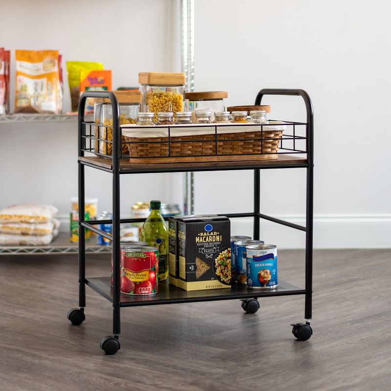 IRIS USA Metal Storage Cart with Casters, Kitchen Serving Cart, 3 of 9