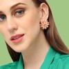 SOHI Women's Green Flower Stud Earrings - 3 of 3